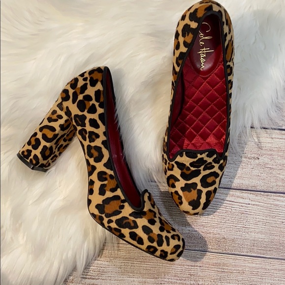 Cole Haan Shoes - Cole Haan leopard print fur heels size 10